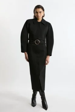 Karen Millen Belted Pencil Midi Skirt black Online