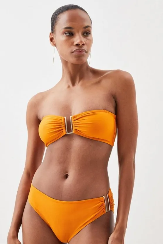 Karen Millen Bikini Bottoms With Gold Trim orange Discount