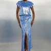 Karen Millen Blue Sequin Woven Set Sale