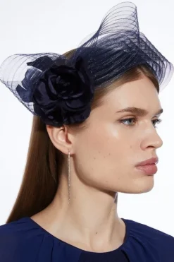 Karen Millen Bow Detail Headband Fascinator navy Sale