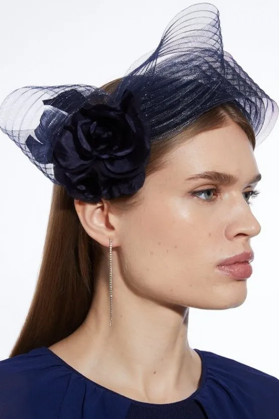 Karen Millen Bow Detail Headband Fascinator navy Sale