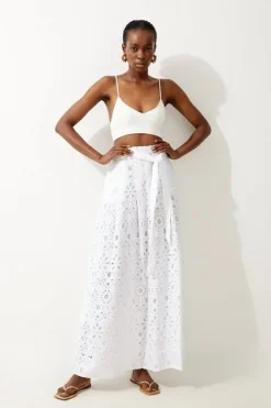 Karen Millen Broderie Co-ord Set white Hot