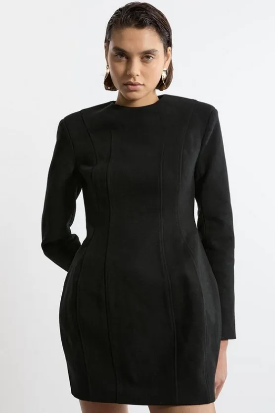 Karen Millen Brushed Tailored Jersey Mini Scuba Dress black Sale