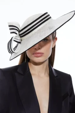 Karen Millen Classic Bow Fascinator ivory New
