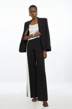Karen Millen Clean Tailored Color Block Wide Leg Pants mono Best