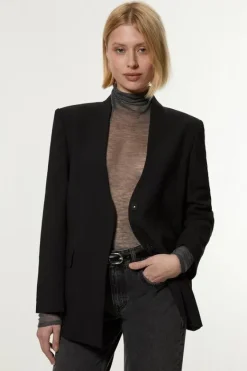 Karen Millen Compact Stretch Essential Oversize Tailored Blazer black Hot