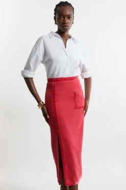 Karen Millen Compact Stretch Tipped Velvet Set red Fashion