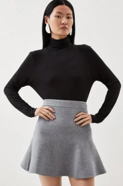 Karen Millen Compact Wool Look V Neck Knit Co-Ord grey Online