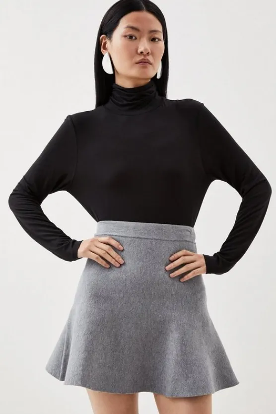 Karen Millen Compact Wool Look V Neck Knit Co-Ord grey Online
