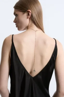 Karen Millen Crystal Diamante Backdrop Necklace gold Clearance