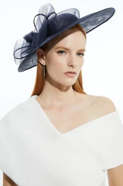 Karen Millen Fascinator With Bow Detail navy Discount