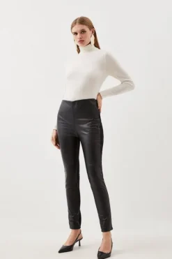Karen Millen Faux Leather And Ponte Legging black Best
