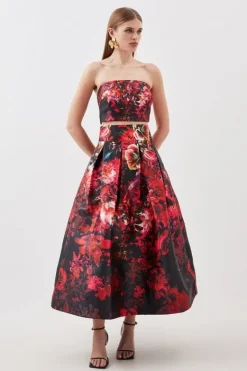 Karen Millen Printed Satin Twill Woven Set floral Online