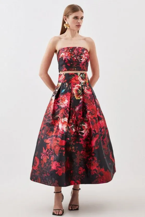 Karen Millen Printed Satin Twill Woven Set floral Online