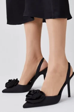 Karen Millen Flower Detail Court Slingback Heel black Online