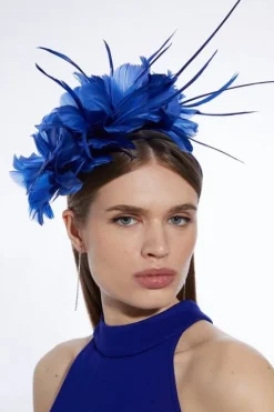 Karen Millen Flower Detail Headband Fascinator cobalt Online