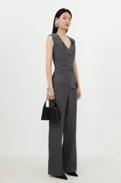 Karen Millen Grey Marl Woven Wool Mix Set greymarl Online