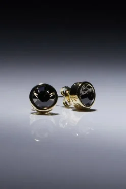 Karen Millen Hand Set European Crystal Solitaire Stud Earrings black Best