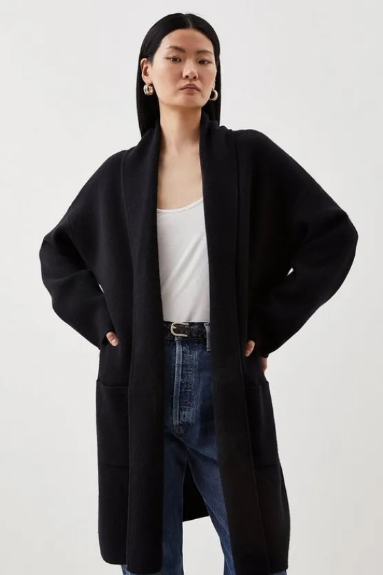 Karen Millen Knit Coatigan black Outlet