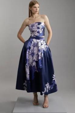 Karen Millen LARGE SCALE FLORAL CO-ORD navy Online