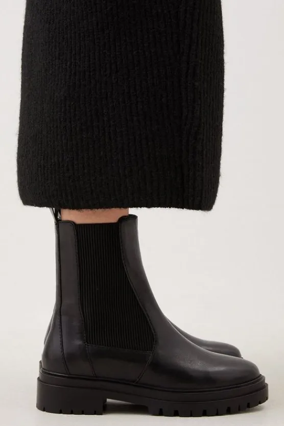 Karen Millen Leather Chunky Chelsea Boot black Fashion
