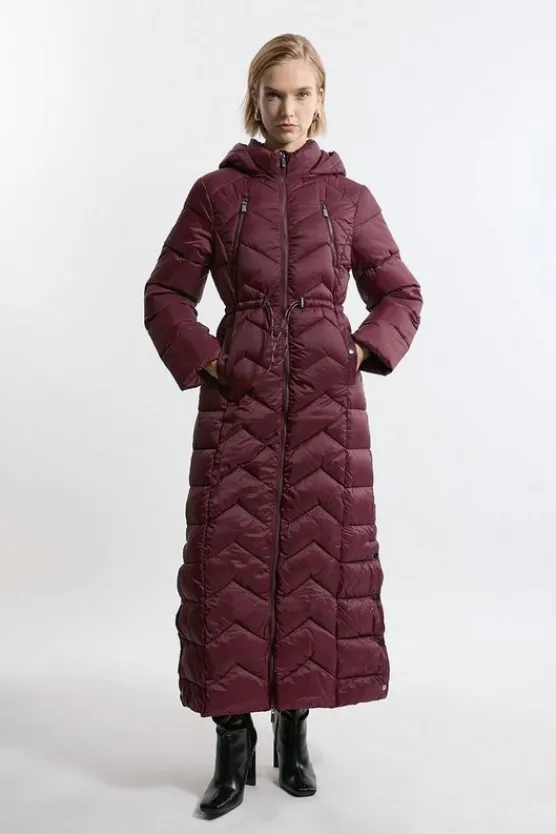 Karen Millen Lightweight Packable Maxi Coat berry Outlet