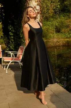 Karen Millen Lydia Millen Taffeta Full Skirt Tailored Midi Dress black Discount