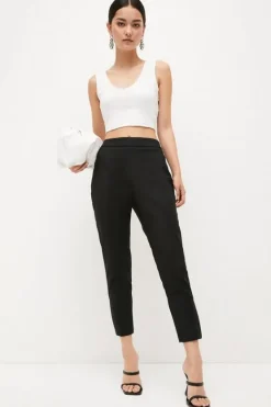 Karen Millen Petite Essential Techno Woven Crop Pants black Hot