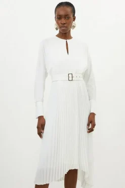 Karen Millen Petite Ponte Georgette Jersey Midaxi Dress ivory Best