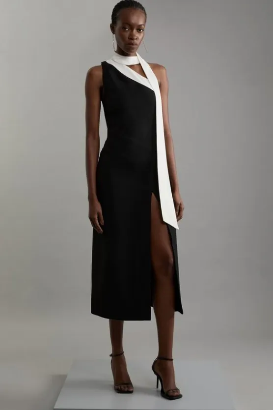 Karen Millen Petite Soft Tailored Asymmetric Maxi Dress mono Best