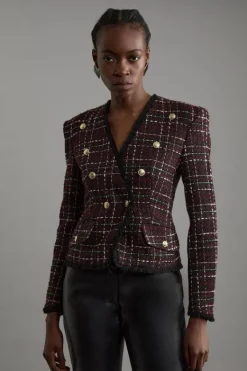 Karen Millen Petite Tailored Asymmetric Tailored Jacket merlot Outlet