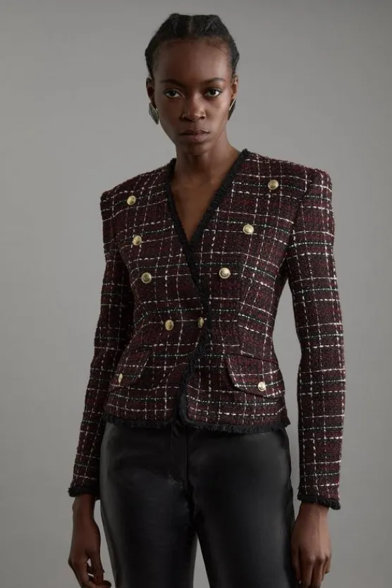 Karen Millen Petite Tailored Asymmetric Tailored Jacket merlot Outlet