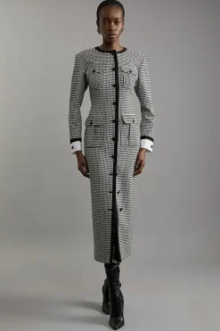 Karen Millen Petite Tailored Black Check Maxi Dress multi Best