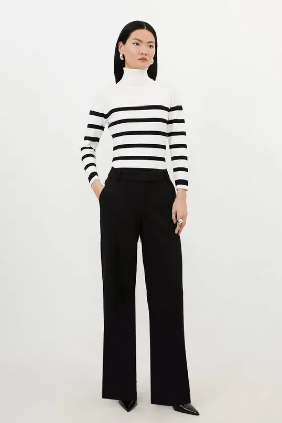 Karen Millen Petite Tailored Essential Straight Leg Pants black Discount