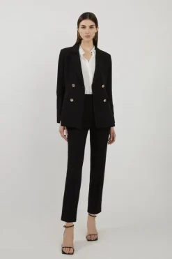 Karen Millen Petite Tailored High Waisted Slim Leg Pants black Discount