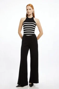Karen Millen Petite Tailored Ponte Slim Flare Leg Pants black Best