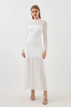 Karen Millen Petite Viscose Blend Full Circle Knit Maxi Dress navy Discount