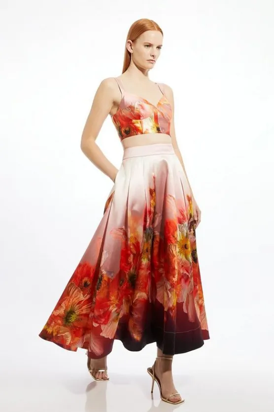Karen Millen Placed Print Woven Co-Ord Set floral Online