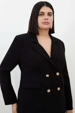 Karen Millen Plus Size Compact Suit Set black New