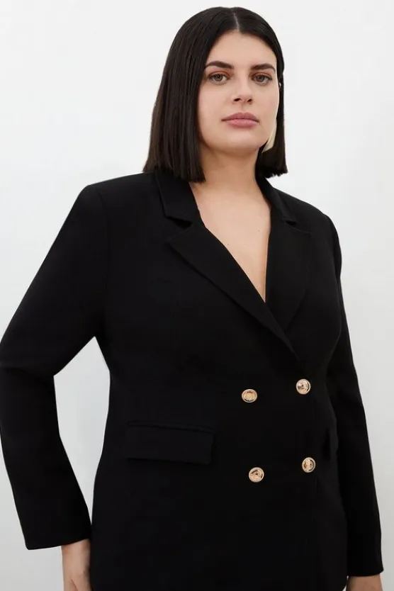 Karen Millen Plus Size Compact Suit Set black New