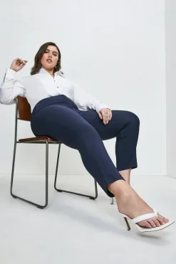 Karen Millen Plus Size Essential Techno Woven Pants navy Online