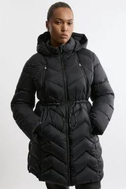Karen Millen Plus Size Lightweight Packable Coat black Discount