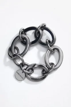 Karen Millen Premium Contoured Chain Link Bracelet silver Outlet