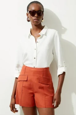 Karen Millen PUFF SLEEVE LINEN CO-ORD neutral Online