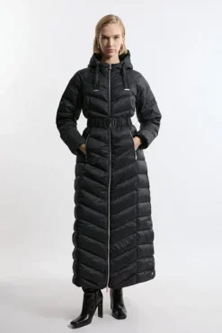 Karen Millen Real Down Packable Maxi Coat black Discount
