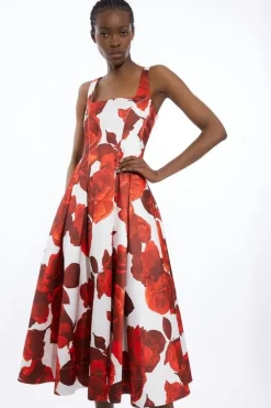 Karen Millen Rose Twill Prom Dress floral Best