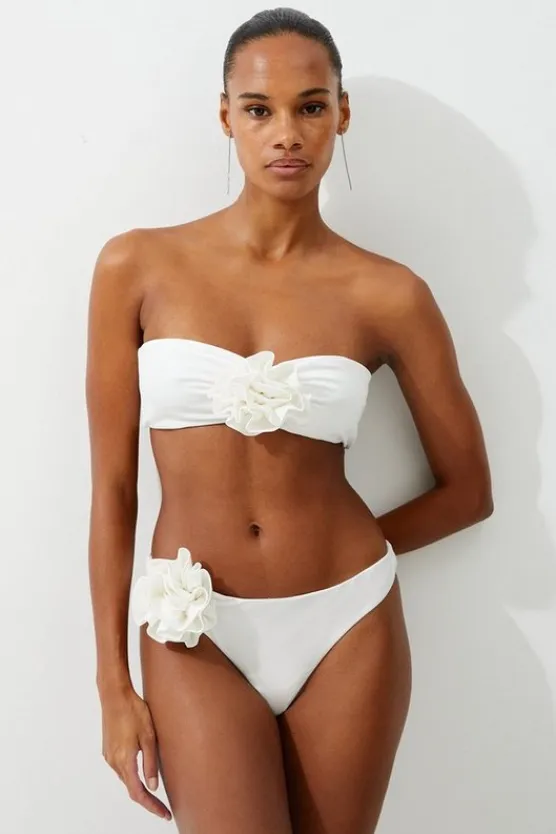 Karen Millen Rosette Detail Bikini Set cream Outlet