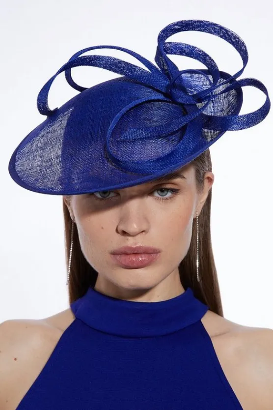 Karen Millen Spiral Detail Fascinator cobalt New