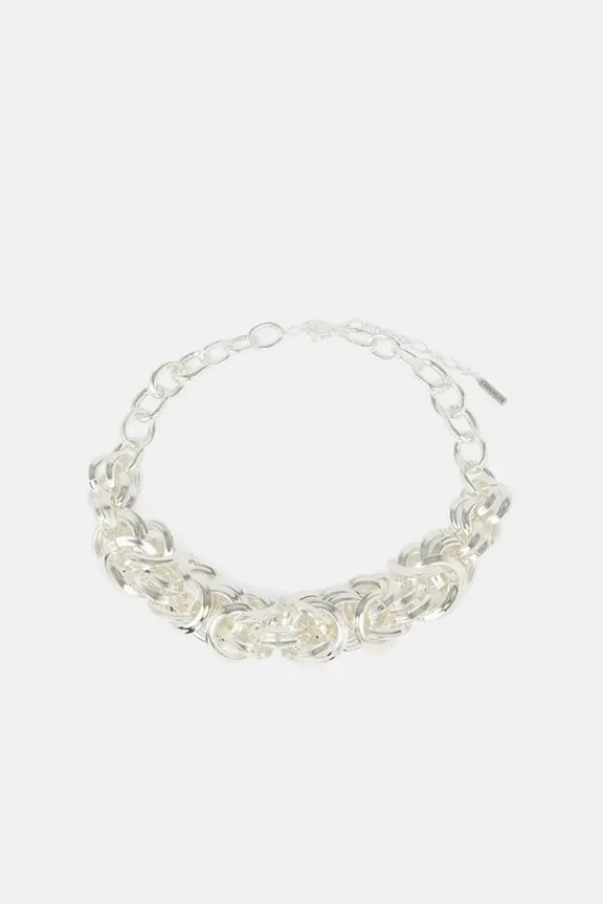 Karen Millen Statement Chain Necklace silver Sale