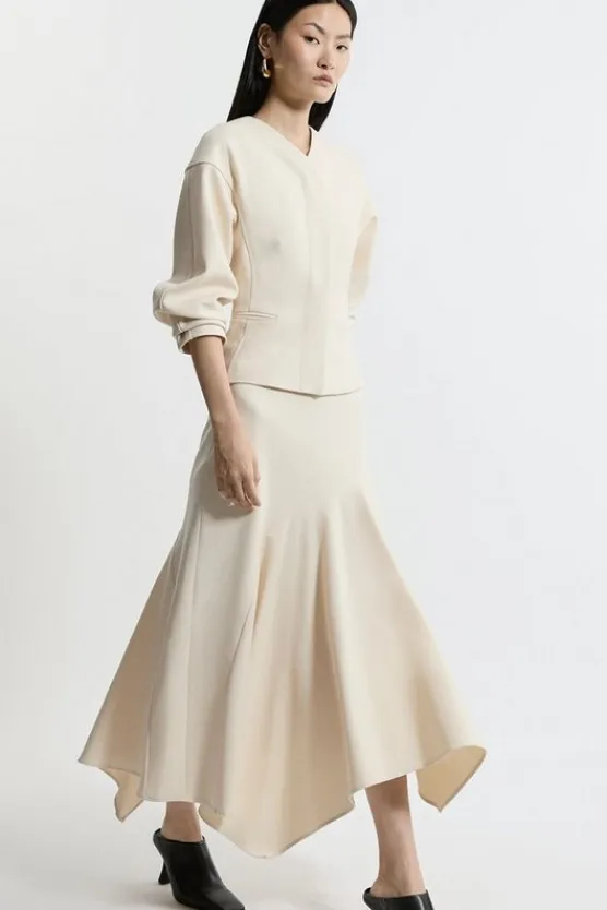 Karen Millen Structured Crepe Tailored Skirt Set neutral Online